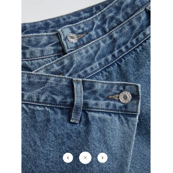 Commense Cross-Front Wide-Leg Jeans Sz L - Picture 4 of 5